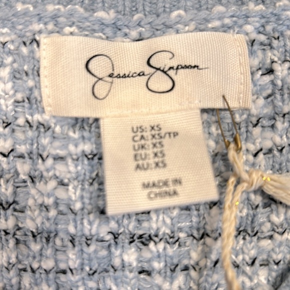 Jessica Simpson Women’s Sweet Powder Blue Tweed Style Button Front Cardigan / XS - Picture 5 of 6